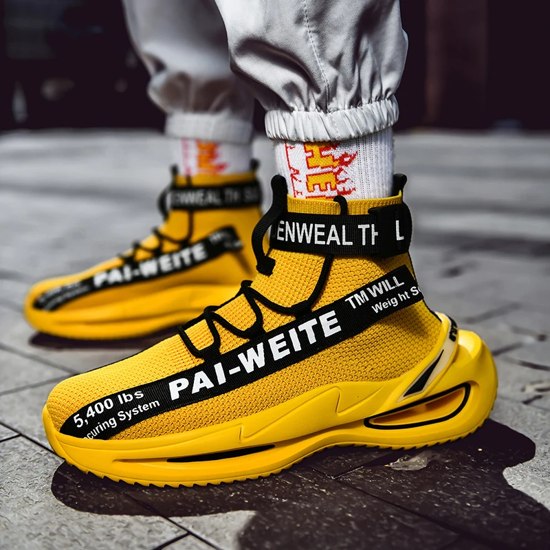 Демисезонные мужские кроссовки для бега высокие носки Мужская обувь улицы