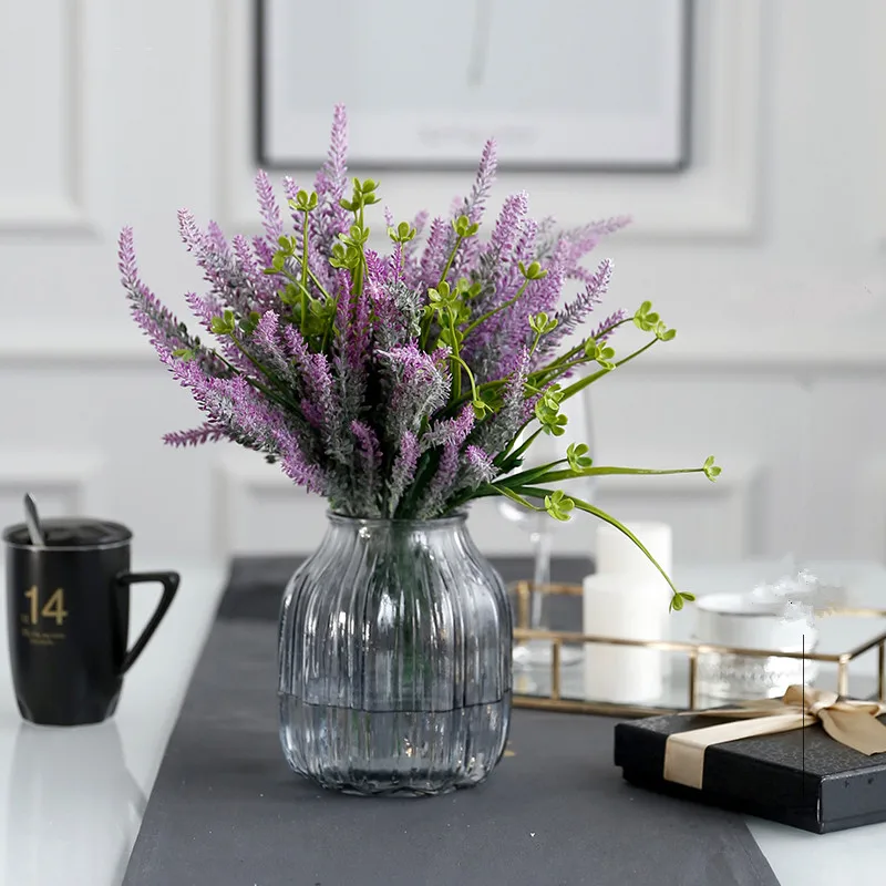1pc Provence Lavender Flower Bouquet Silk Artificial Flowers Decorative Simulation of Aquatic Plants | Дом и сад