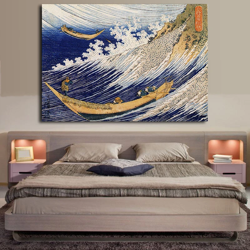 Ocean Waves By Katsushika Hokusai Canvas Painting Seascape Poster Wall Art Pictures for Living Room Decor Cuadros | Дом и сад