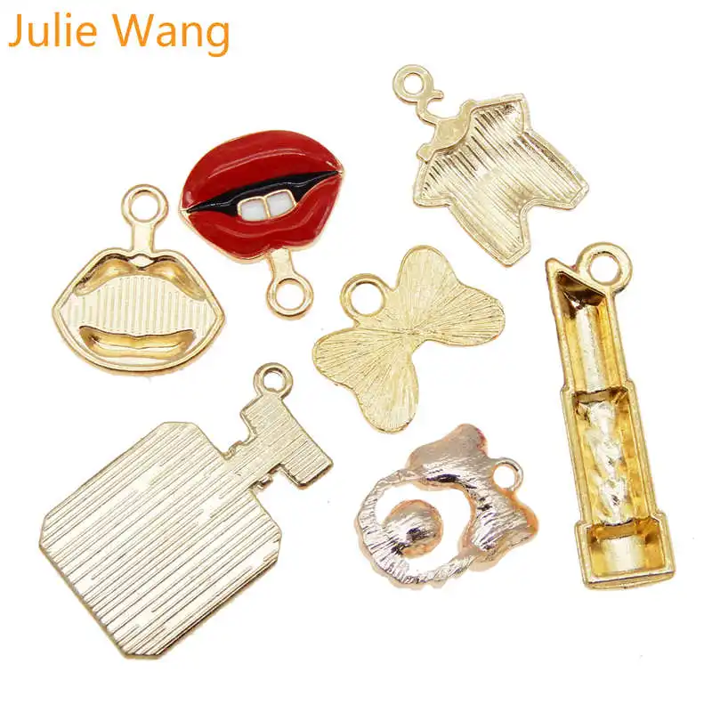 Julie Wang 7 шт. Смешанные Подвески из сплава для девушек серия Розовая ткань