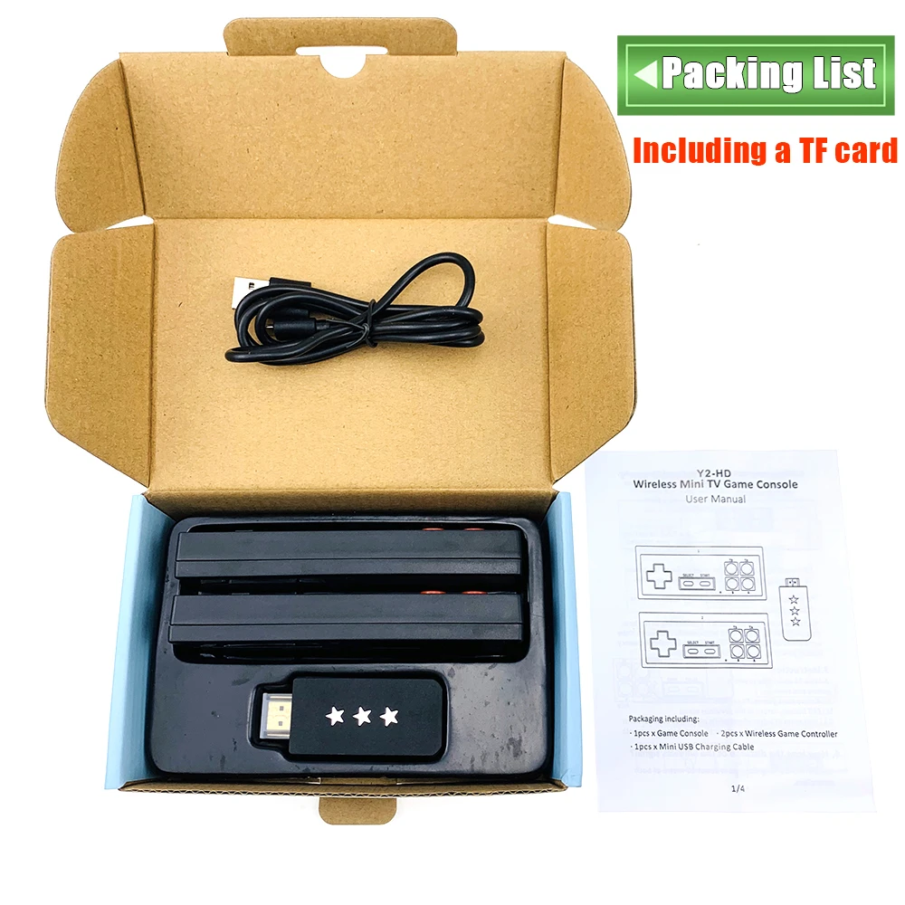 

Y2 Plus 4K Video Game Console Built in 600 Classic Games Mini Retro Console Wireless Controller HDMI-Compatible Output Dual Play