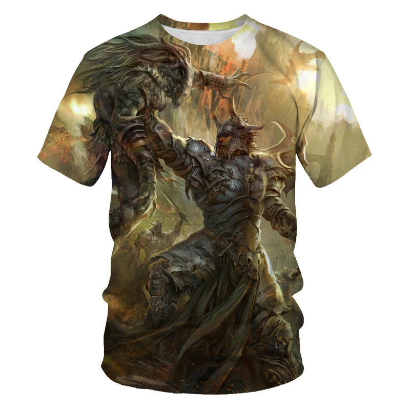 

2021 summer fashion new General Iron Head 3D printing pattern, men. Trendy short-sleeved casual T-shirt clothing