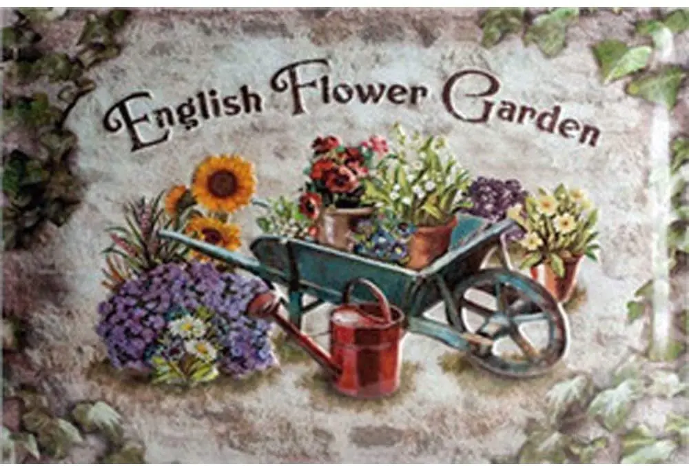 

Metal Wall Sign English Flower Garden Poster Tin Sign Farm Home Backyard Shopping Mall Wall Decoration Art Metal Plate 12*8 Inch