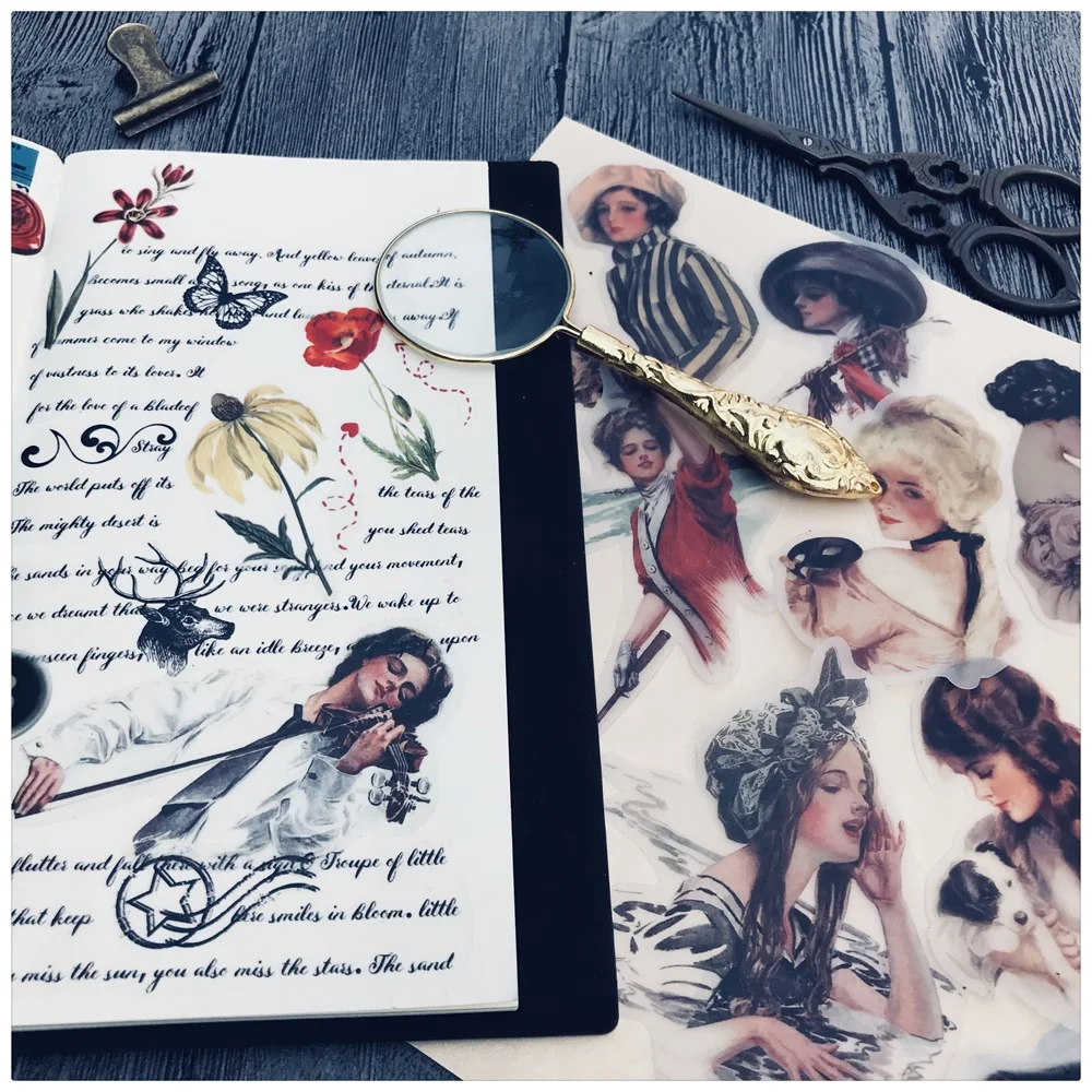 30 шт./упак. Ретро Винтаж девушка леди Vellum бумажная наклейка для творчества Craft
