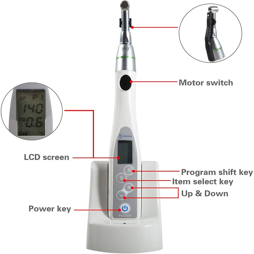 Ental беспроводной мини-эндомотор лечение 16:1 уменьшение угловой наконечник 9