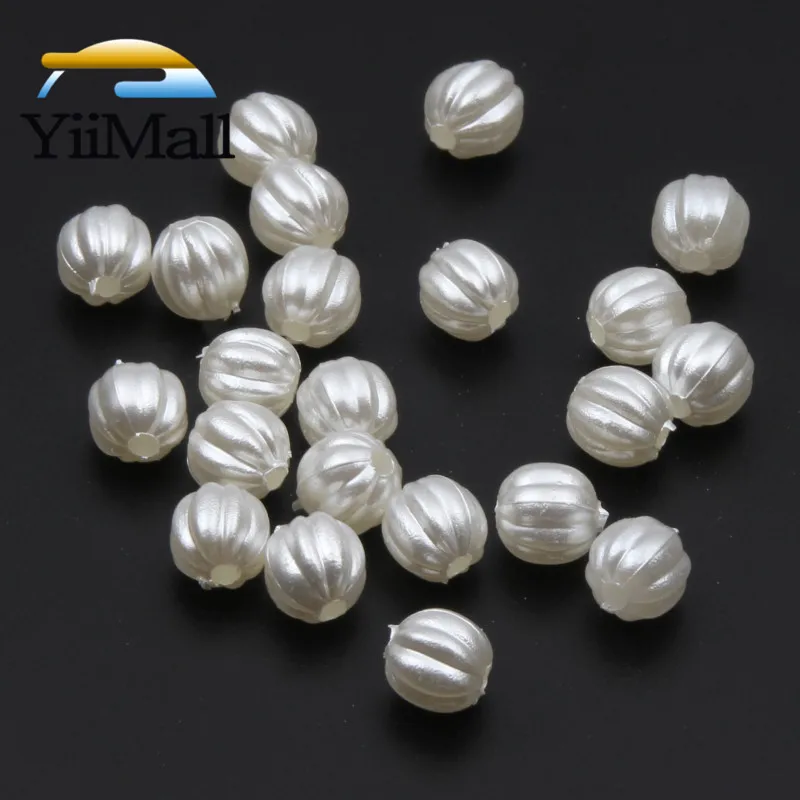 YiiMall 100 шт. бусины из искусственного жемчуга цвета слоновой кости 8 мм акриловые