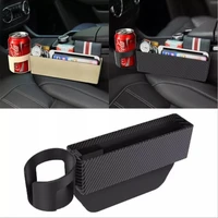 car seat crevice storage box abs pu multi function console side pocket drink holder for wallet phone keys cards car storage box