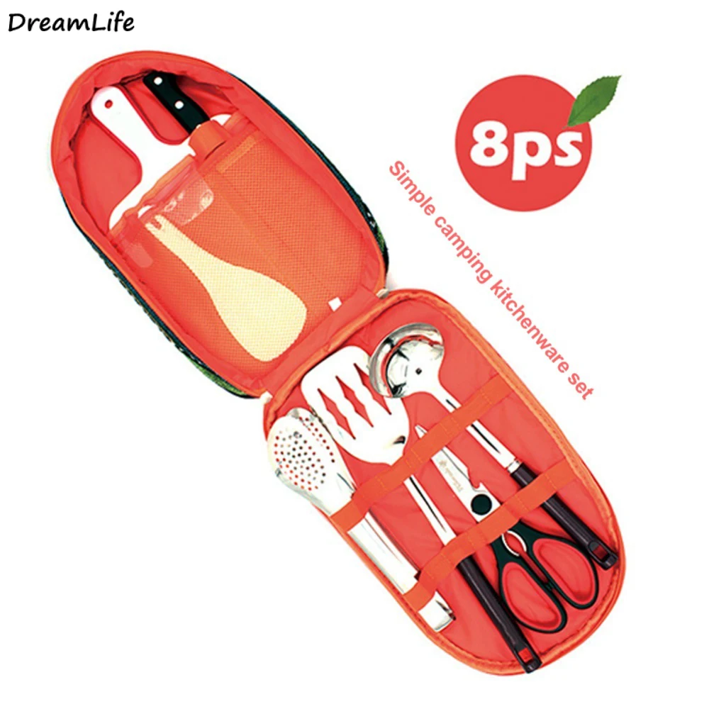 Портативный набор для кемпинга посуда отдыха на природе барбекю разделочная