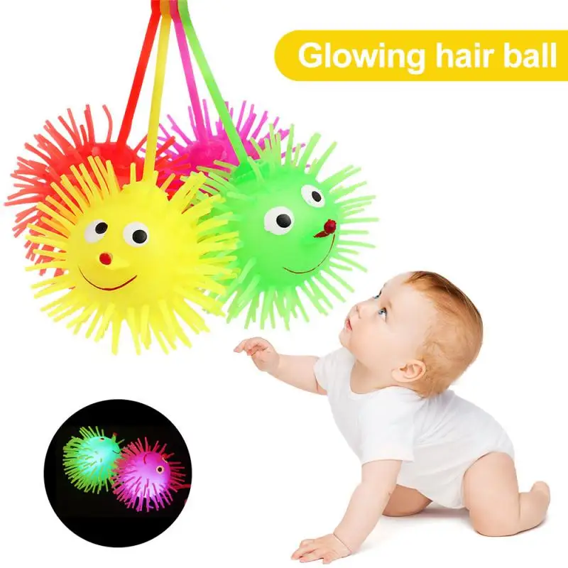 Эластичный светящийся меховой мяч Ежик мяч мягкая игрушка для детей эластичный светящийся меховой мяч дышащий мяч Ежик мягкие игрушки
