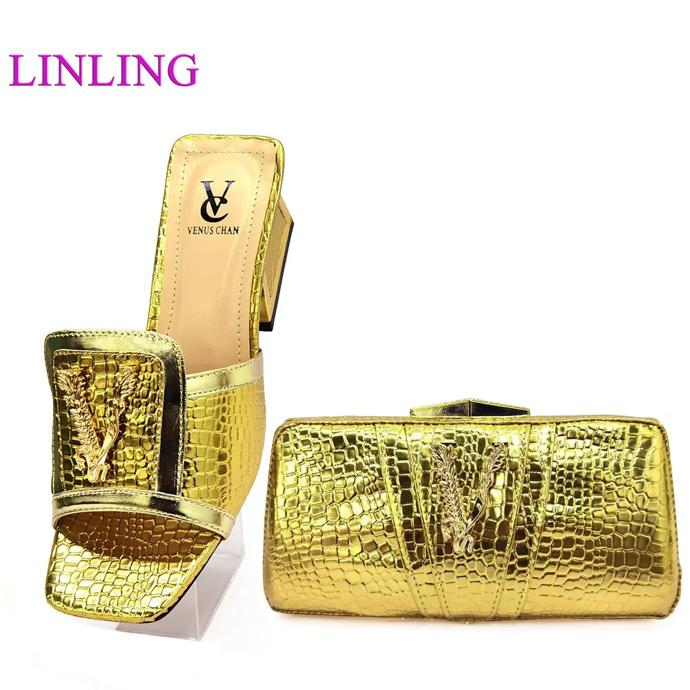 

High Quality Woman Luxury Crystal Lady Shoes And Purse Set For Party African Rhinestone High Heels Wedding Shoes And Bag Sets
