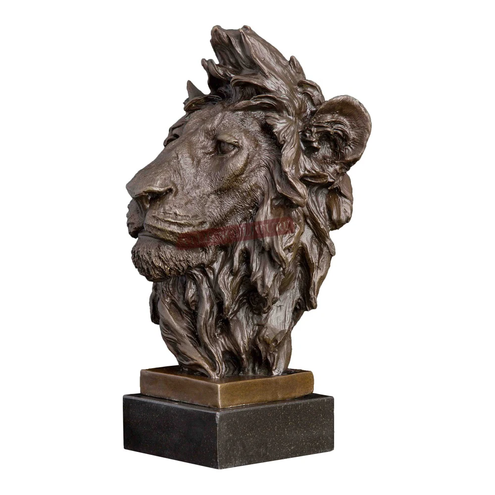 Женская статуя диких животных бюст скульптура искусство домашний офис стол