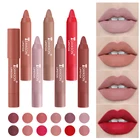 Пикантная Красная губная помада 12 цветов, матовая бархатная помада, карандаш, косметика, стойкий тинт для губ, пигмент для макияжа, нюдовая, коричневая, матовая помада