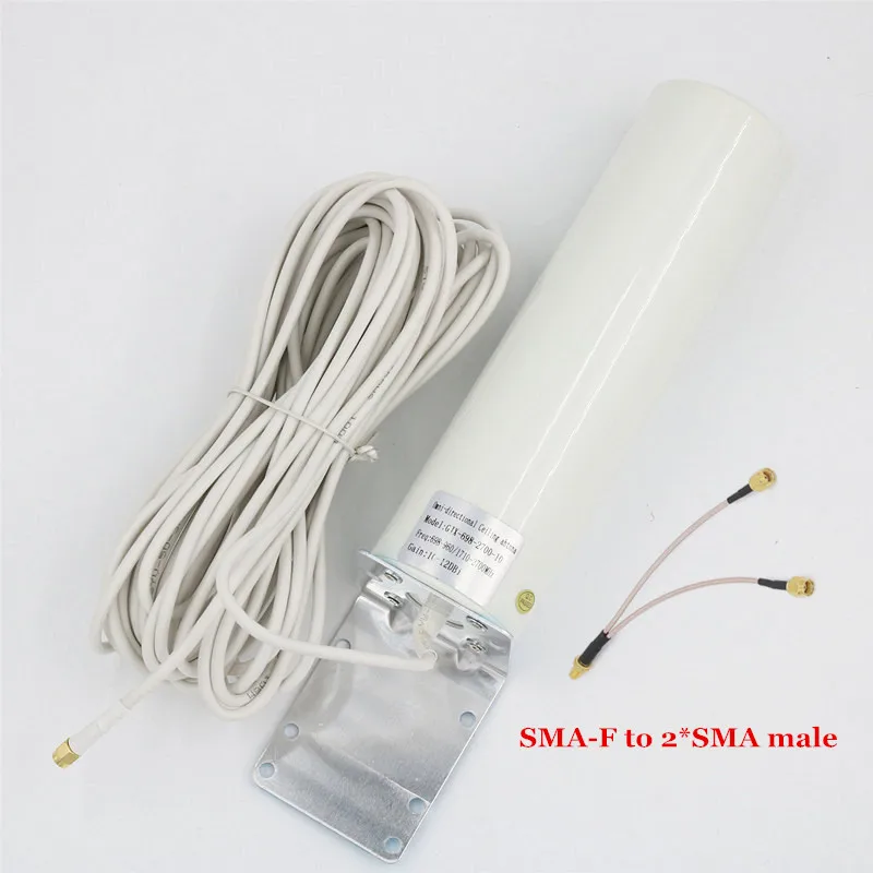 Dual SMA male 4G LTE Антенна 3g 4G внешняя антенна SMA-M наружная антенна с 10 м и SMA-F к SMA/TS9/CRC9 разъем для 3g 4G модем-маршрутизатор - Цвет: Dual SMA male