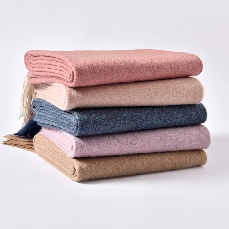 Женский шарф из 100% шерсти верблюжий двусторонний доступен 2021 брендовые теплые