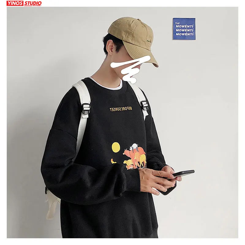 Дропшиппинг мужская повседневная Уличная одежда мешковатый принт однотонный