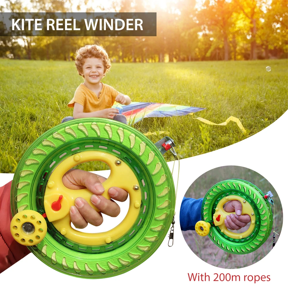 

18cm Kid Kite Reel Grip Winder 200m ABS Metal Kite Line Outdoor Toys Flying Kite Wheel For Children Delta Kite Dragon Kids Kites