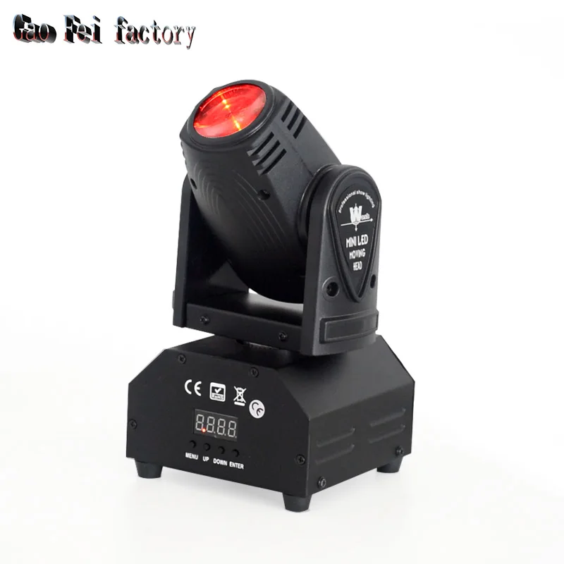 Светодиодный сценический мини светильник с вращающейся головкой 10 Вт DMX512 11 и 13
