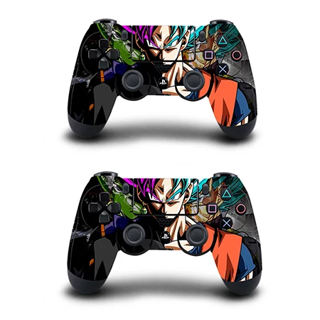 2 шт./лот Dragon Ball защита для кожи наклейка для Playstation 4 PS4 Pro тонкий контроллер геймпад виниловая наклейка s - Цвет: QBTM0570-2pcs