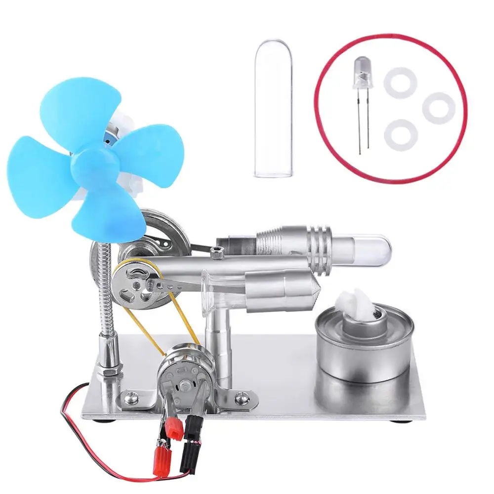 

Single Cylinder Stirling Engine Model with Bulb and Fan - Random Bulb Color