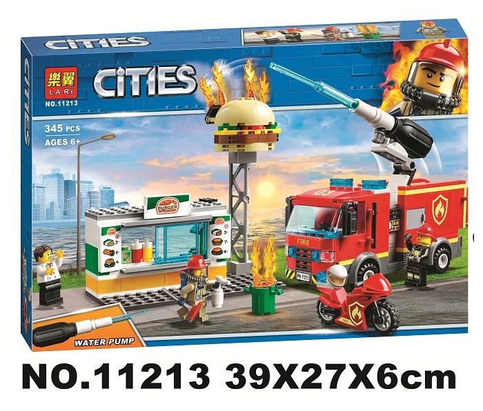 11213 345 шт город бургер бар пожарно спасательный самолет Багги дерево Нора