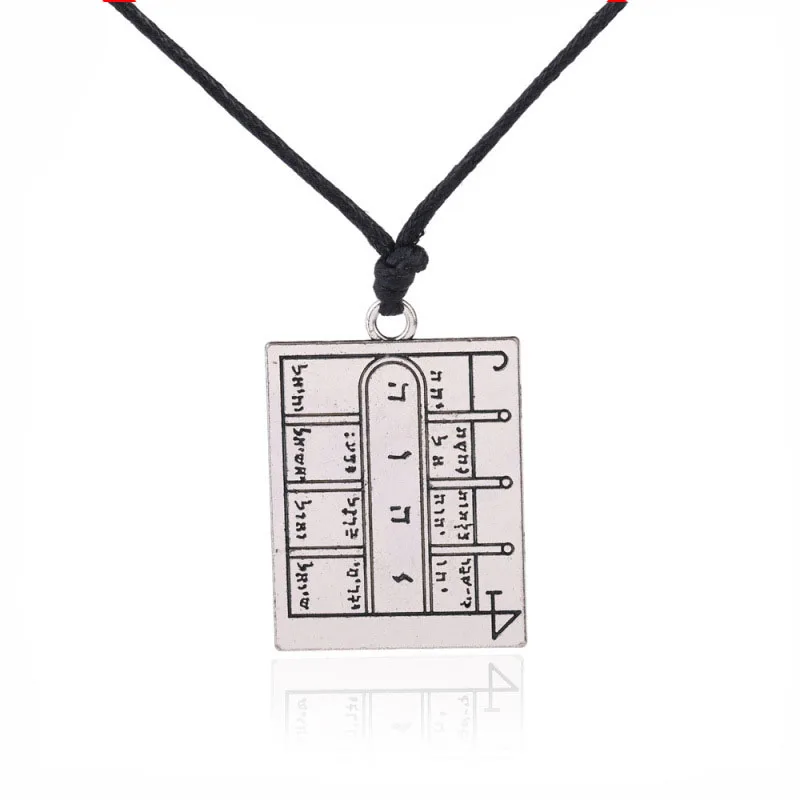 Золотой серебряный цвет Квадратный Кулон Соломона ожерелье для мужчин ключ