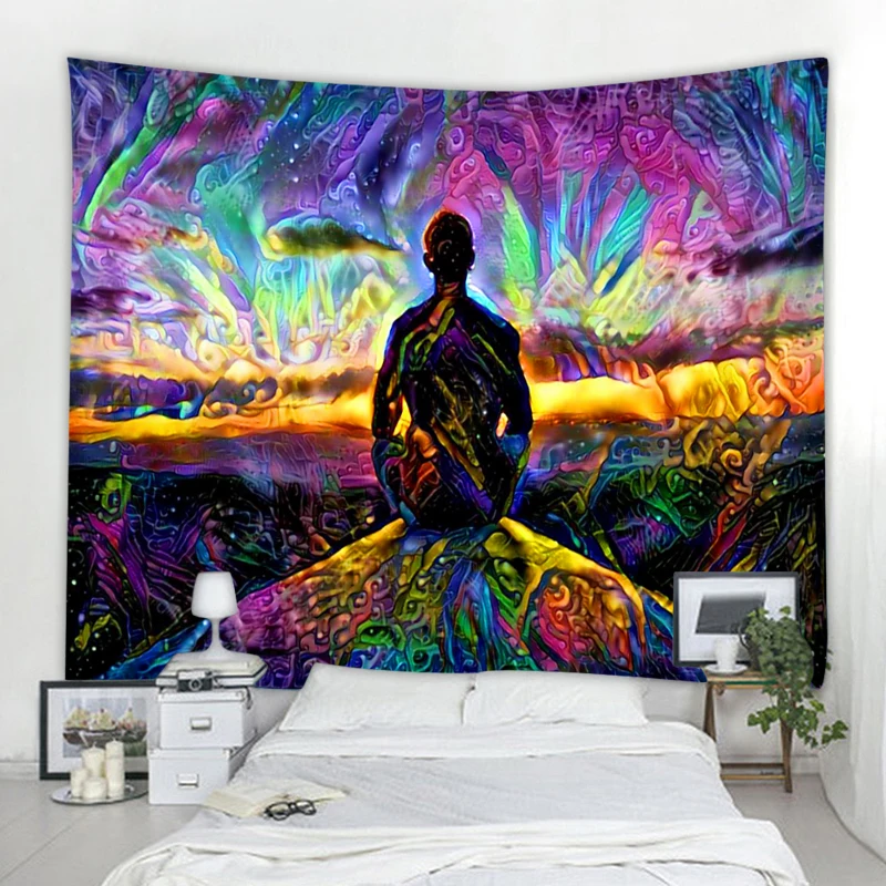 

Night back tapestry Mandala decoration tapestry Bohemian hippie decoration blanket Bedroom decoration tapestry