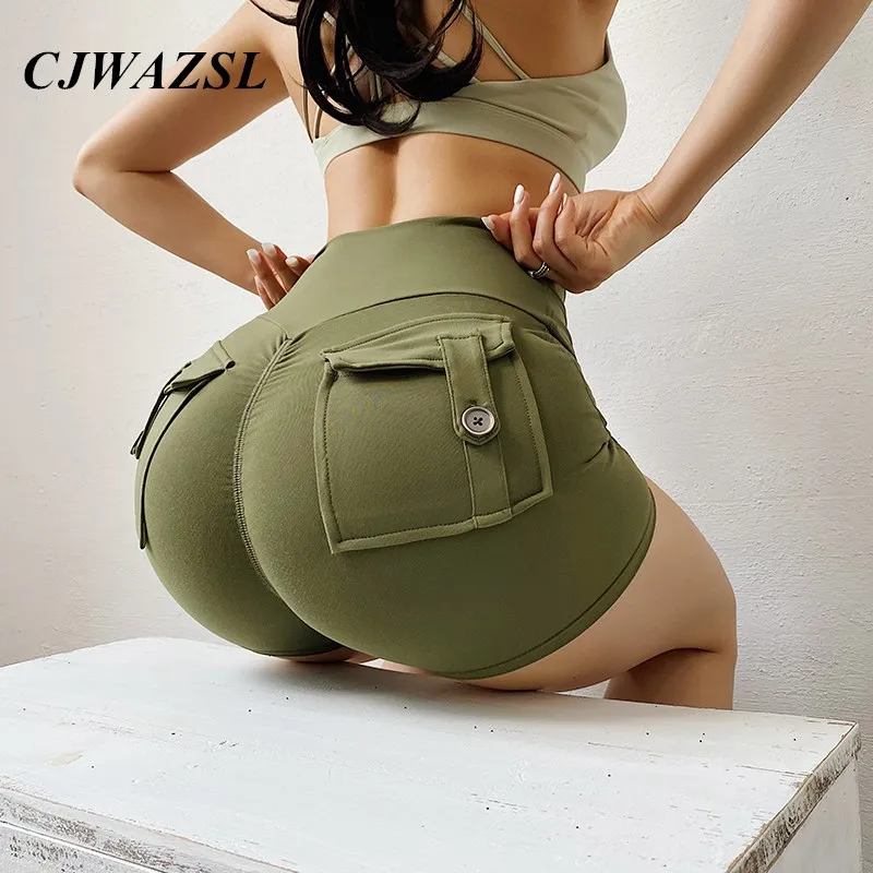 Летние женские фитнес шорты для йоги бега Велосипеды спортивные с высокой талией