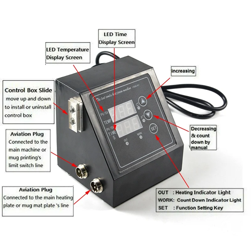 110V/220v Heat Press Machine Digital Control Box-Temperature Time Embossing Tool Embossers 2022 New US/UK/EU/AU Plug | Дом и сад