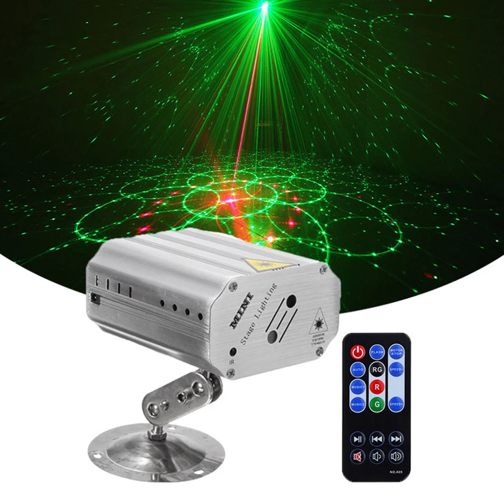 

Mini 2 Holes Disco Light DJ Laser Stage Projector RG Color 150MW Laser Light For Wedding Birthday Party Christmas Show Kids Gift