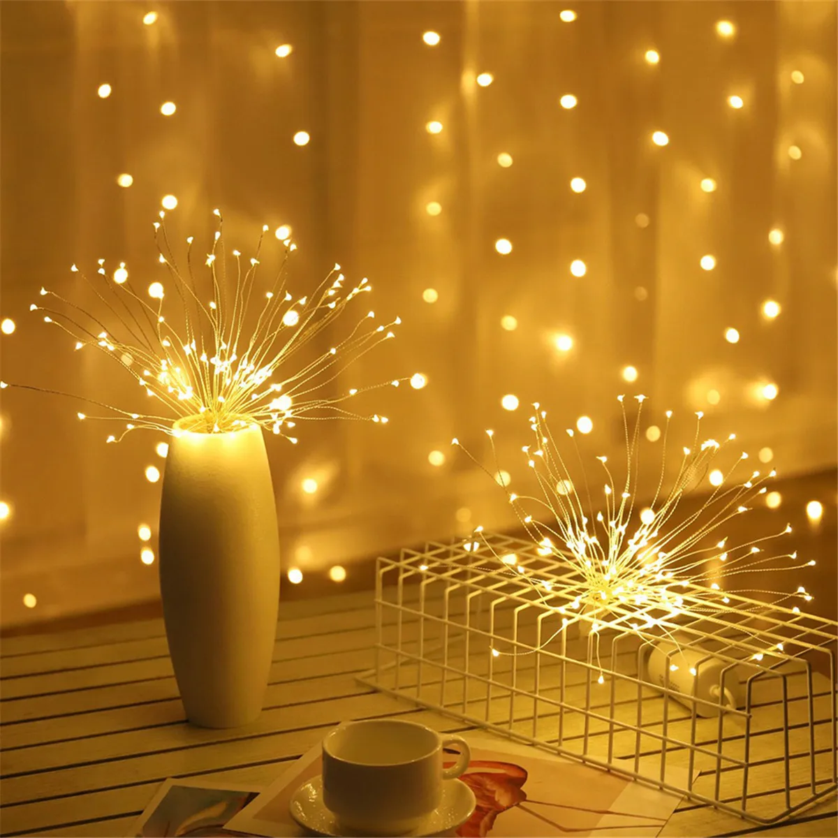 Фестивальная подвесная гирлянда Starburst 160 светодиодов DIY фейерверк медная