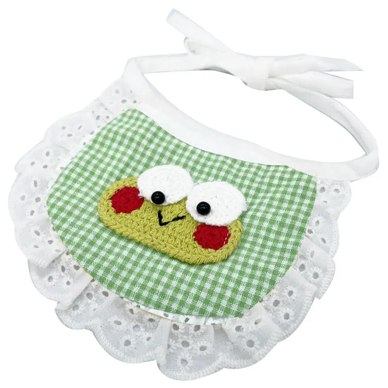 

Korean Cute Cartoon Cat Bib Dog Saliva Towel Lovely Animal Pet Scarf Dog Bib Soft Comfortable Embroidered Pet Scarf Hot Sale