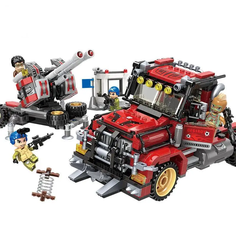 

719pcs Enlightenment 3213 Military Series Anti-air Missile Launcher Boy Building Block Toy Gifts