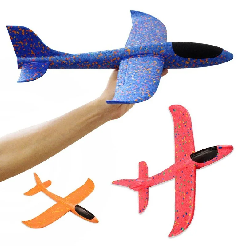 

EPP Foam Throwing Flying Airplane Aircraft Hand Launch Free Fly Plane Hand Throw Plane Puzzle Model Toys for Kids 49/36CM