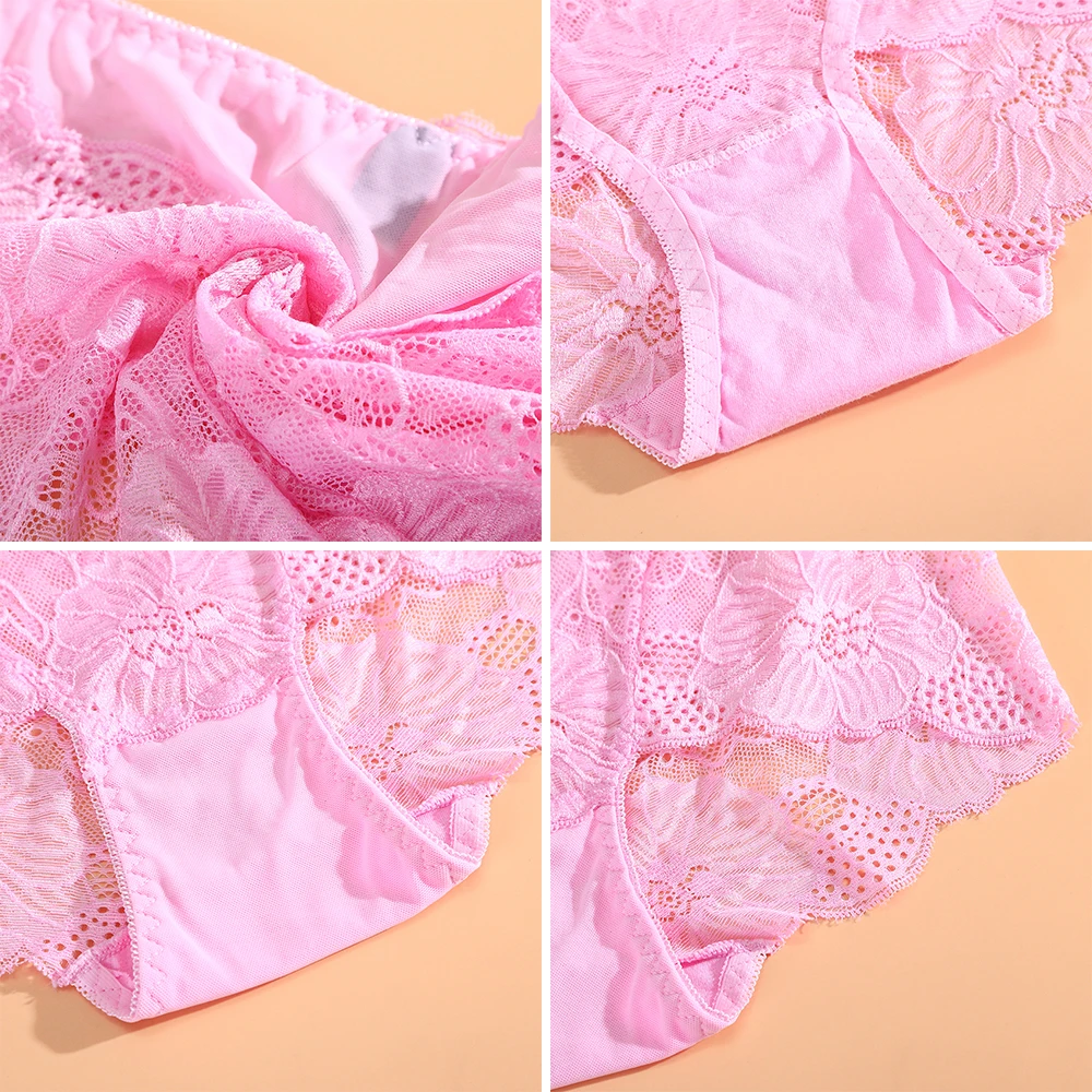 

AIJOLEN Women's Panties Sexy Lace Panties Lingerie High Waist Plus Size Women Sexy Transparent Underpants Briefs Panty Underwear