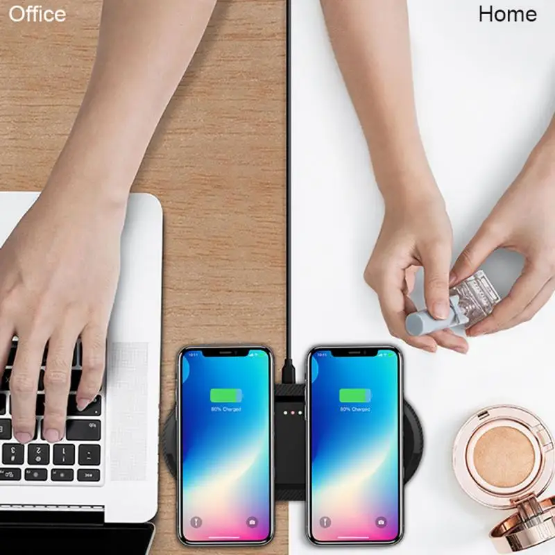 15w double qi wireless charger pad for iphone 13 12 11 xs xr x 8 airpods pro samsung s21 s20 15w dual fast charging dock station free global shipping