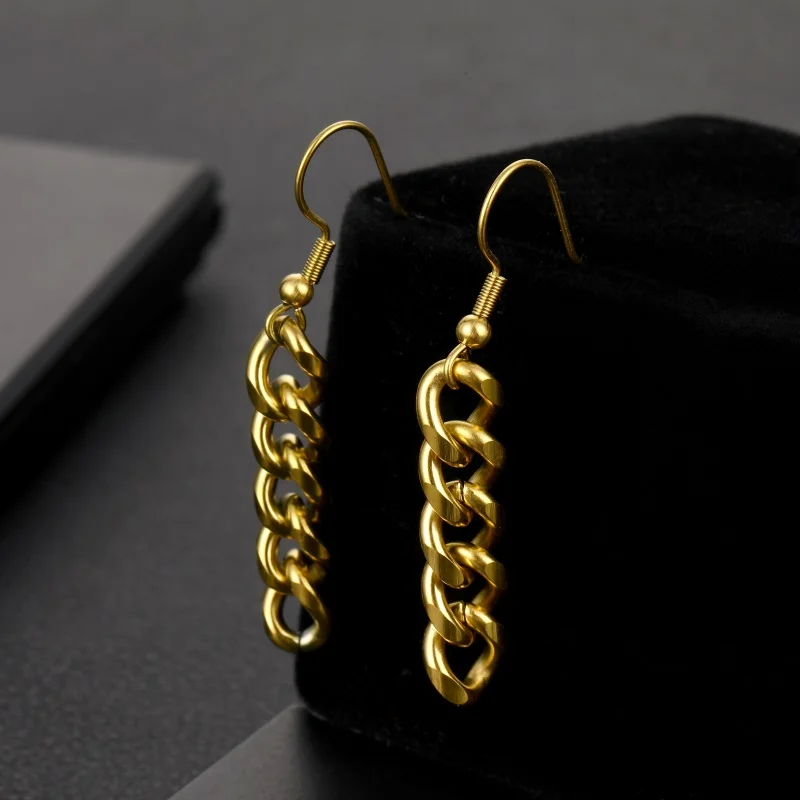 Модные женские серьги подвески из толстой нержавеющей стали с кубинской