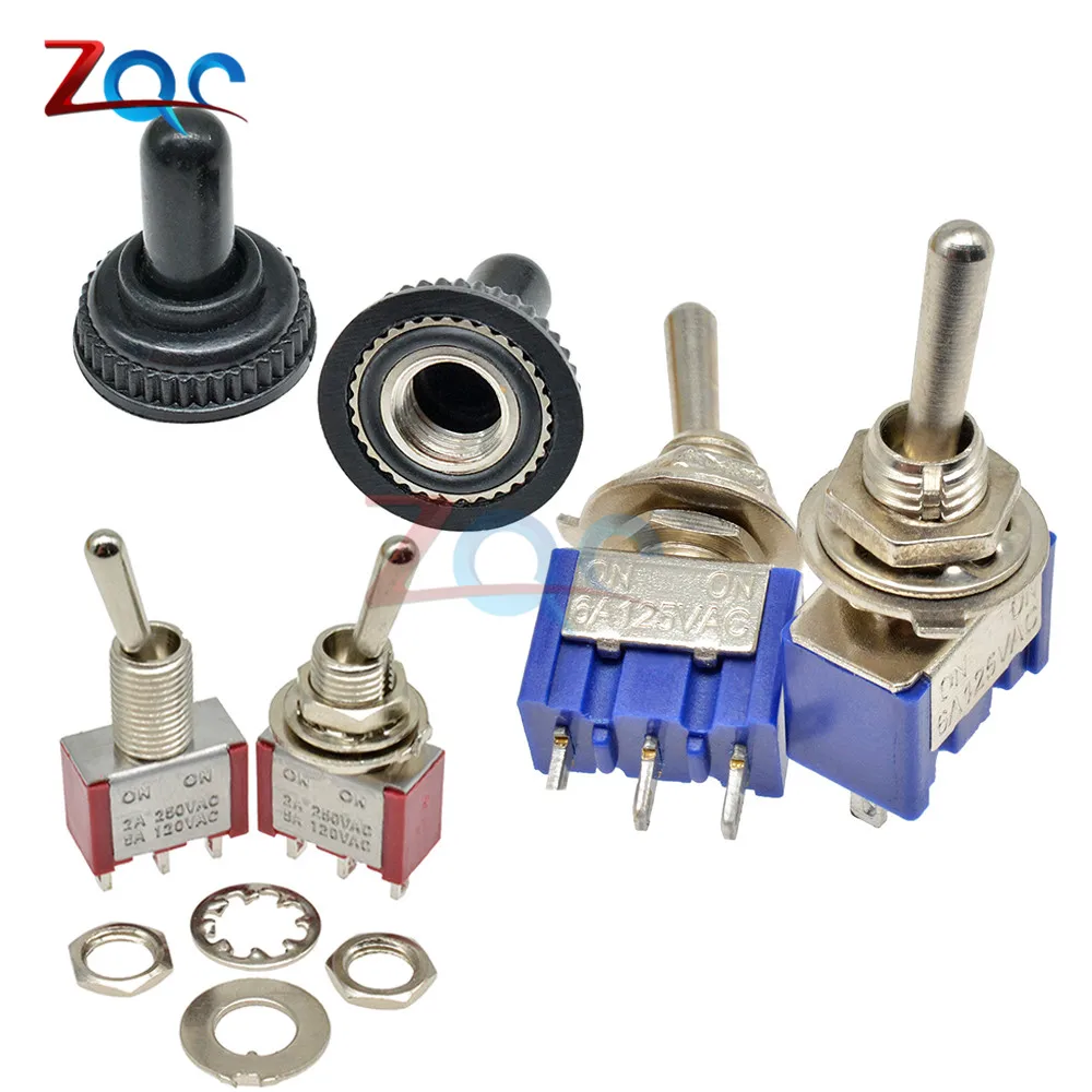 5 шт. 3 контактный переключатель с 2 позициями и защелкой SPDT MTS102 ON 120VAC 6A 5A 2A 250VAC 1/4