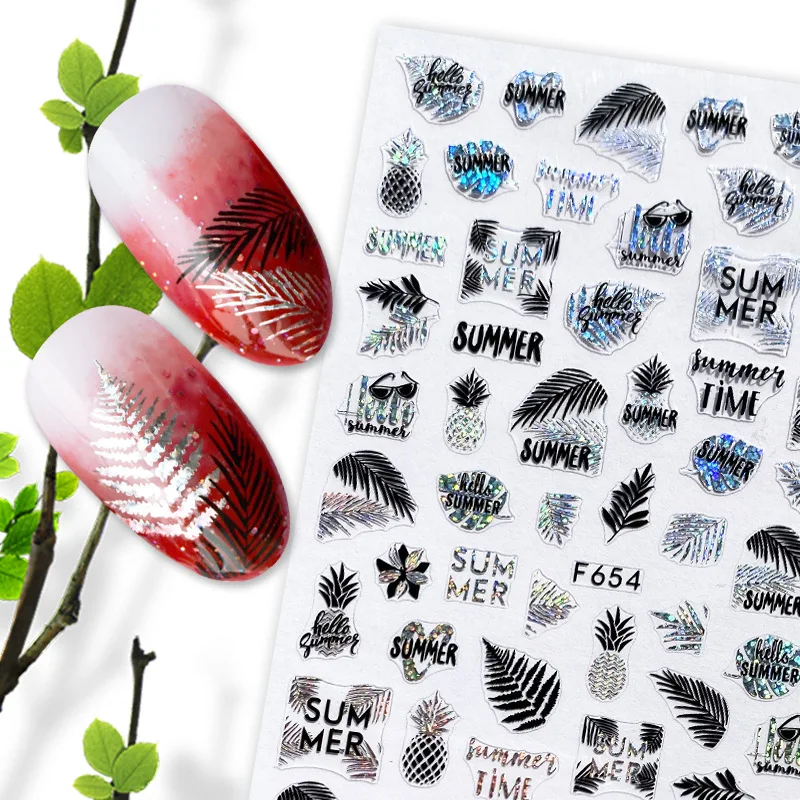 

new Japanese and Korean manicure stickers_3D gold nail stickers Decorations laser hot gold leaf manicure jewelry.