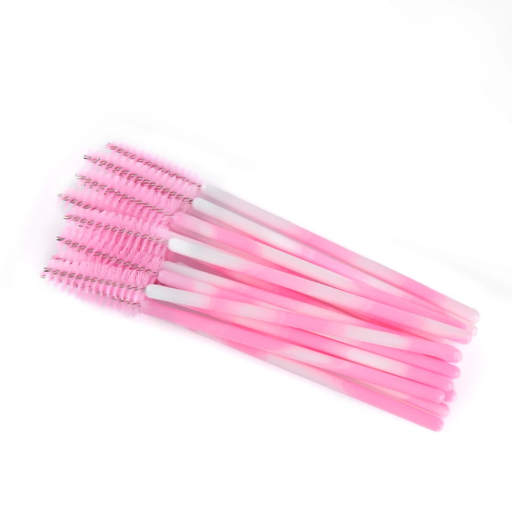 colorful-pink 50 штук/упаковка Хрустальная ресница кисть тушь для ресниц палочки для наращивание ресниц Щипцы Одноразовая расческа инструмент для нанесения макияжа - Handle Color: colorful-pink