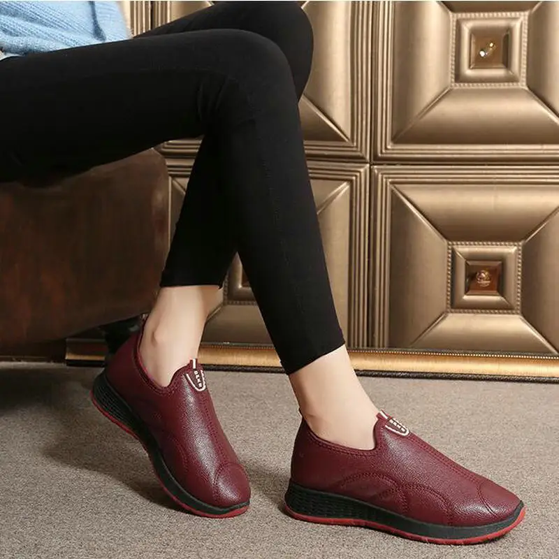 2019 зимние сапоги женские водонепроницаемые теплые меховые без застежки ботинки