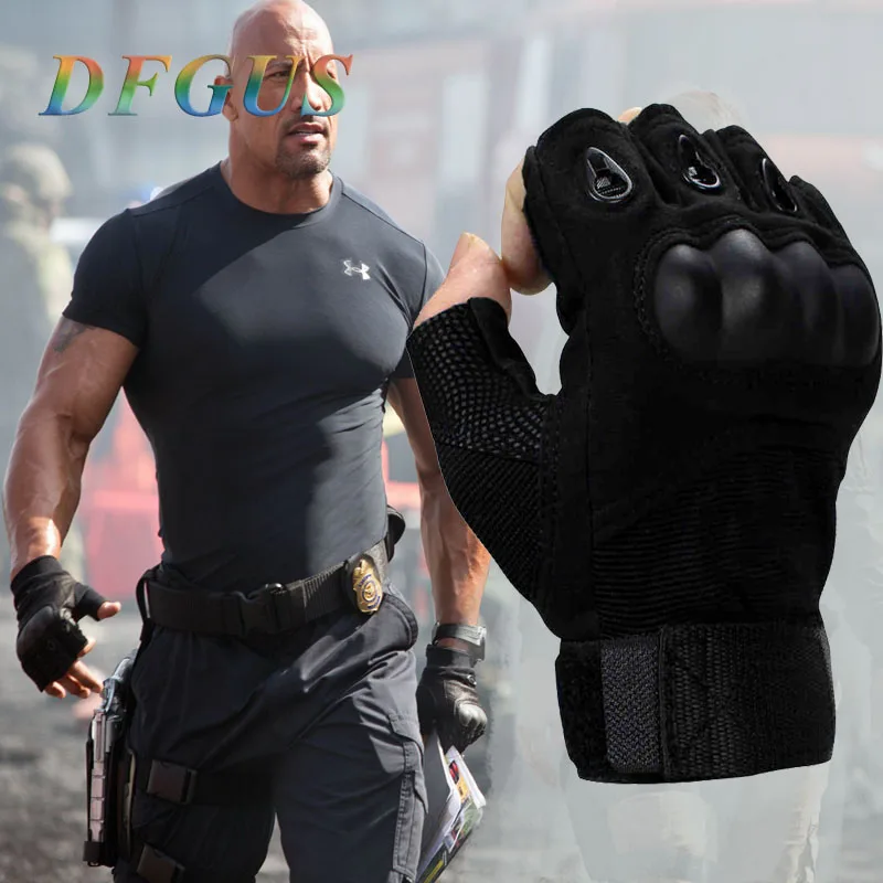 Мужские тактические перчатки в стиле милитари, Нескользящие Тактические перчатки из углеродного волокна с полупальцами в стиле милитари и ...