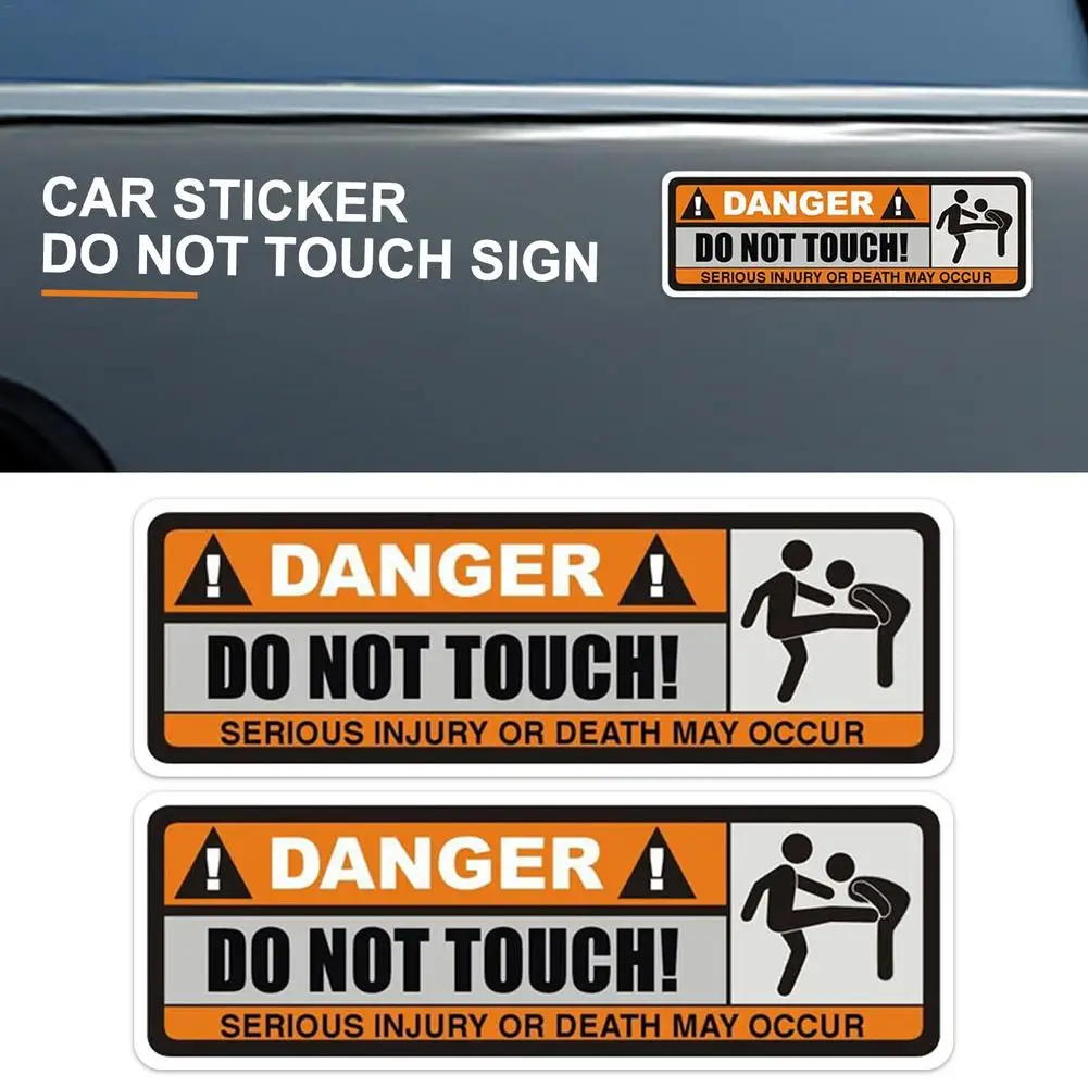 

Car Sticker Do Not Touch Sign Sign Funny Text Personality Reflective Reflective Funny Decoration Decal Cover Scratches