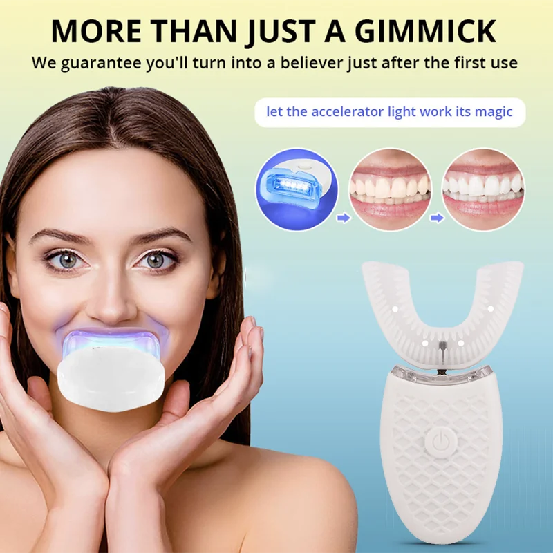 360 Degree Automatic Sonic Electric Toothbrush Silicone Electronic Tooth Brush USB Rechargeable 4 Modes Blue Light Teeth Cleaner | Бытовая