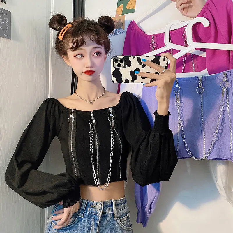 

Ay2046 Cheap wholesale 2021 spring autumn y2k top new fashion casual nice women Sweater woman female OL korean tops