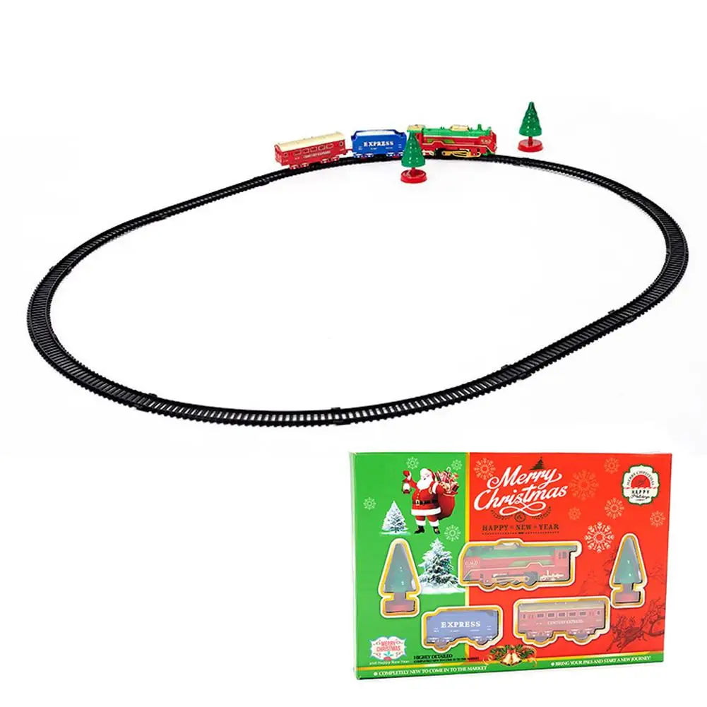 Рождественский Электрический поезд игрушки светильник итация света звуковой