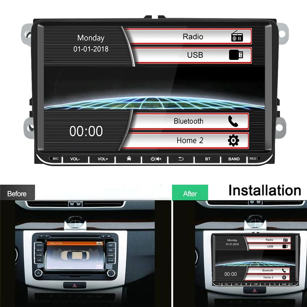 Автомобильный мультимедийный плеер AMPrime автомагнитола с сенсорным экраном для