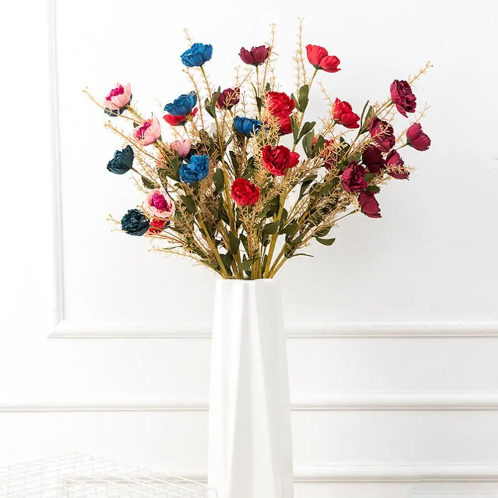 

Faux Silk 1 Bouquet Useful Fadeless Vivid Simulation Flower Bouquet Lightweight Fake Flower Eco-friendly for Party