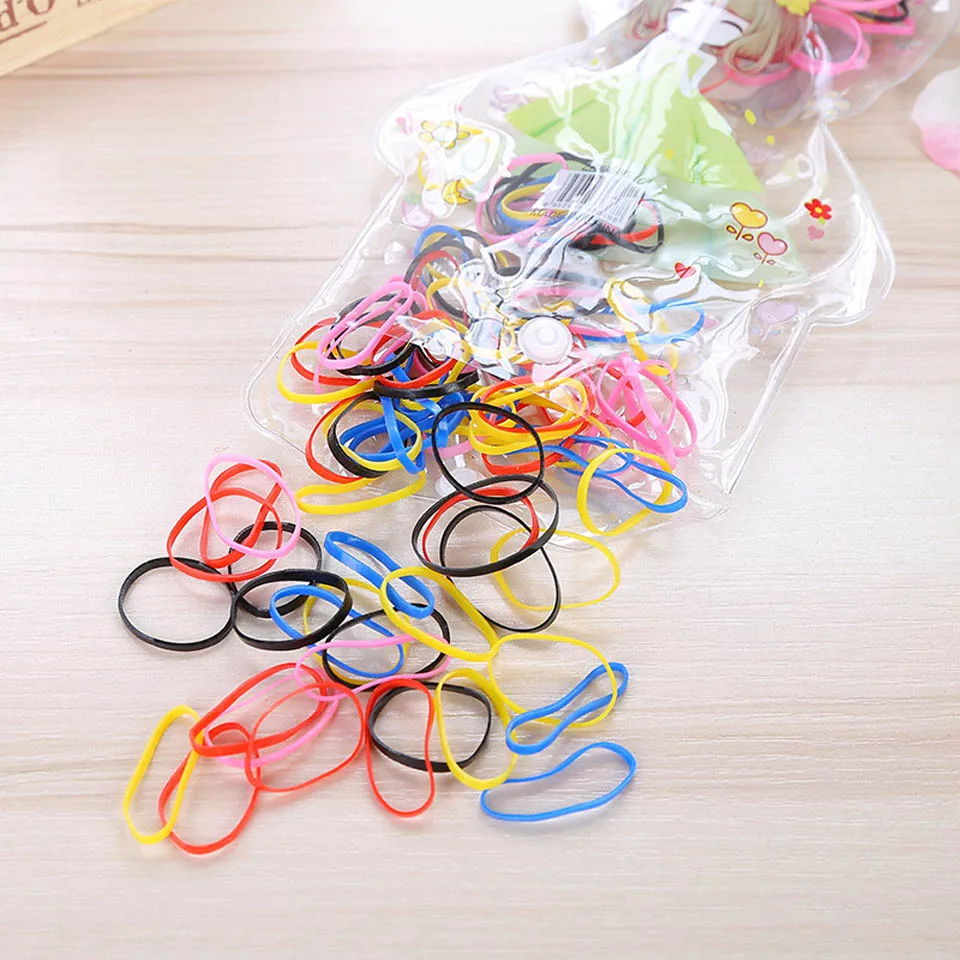 Kids' Handbag Hairband Rope Ponytail Holder Elastic Rubber Band Ties Braids 150PCS/Cartoon Bag Creative Gifts Hair Accessories |