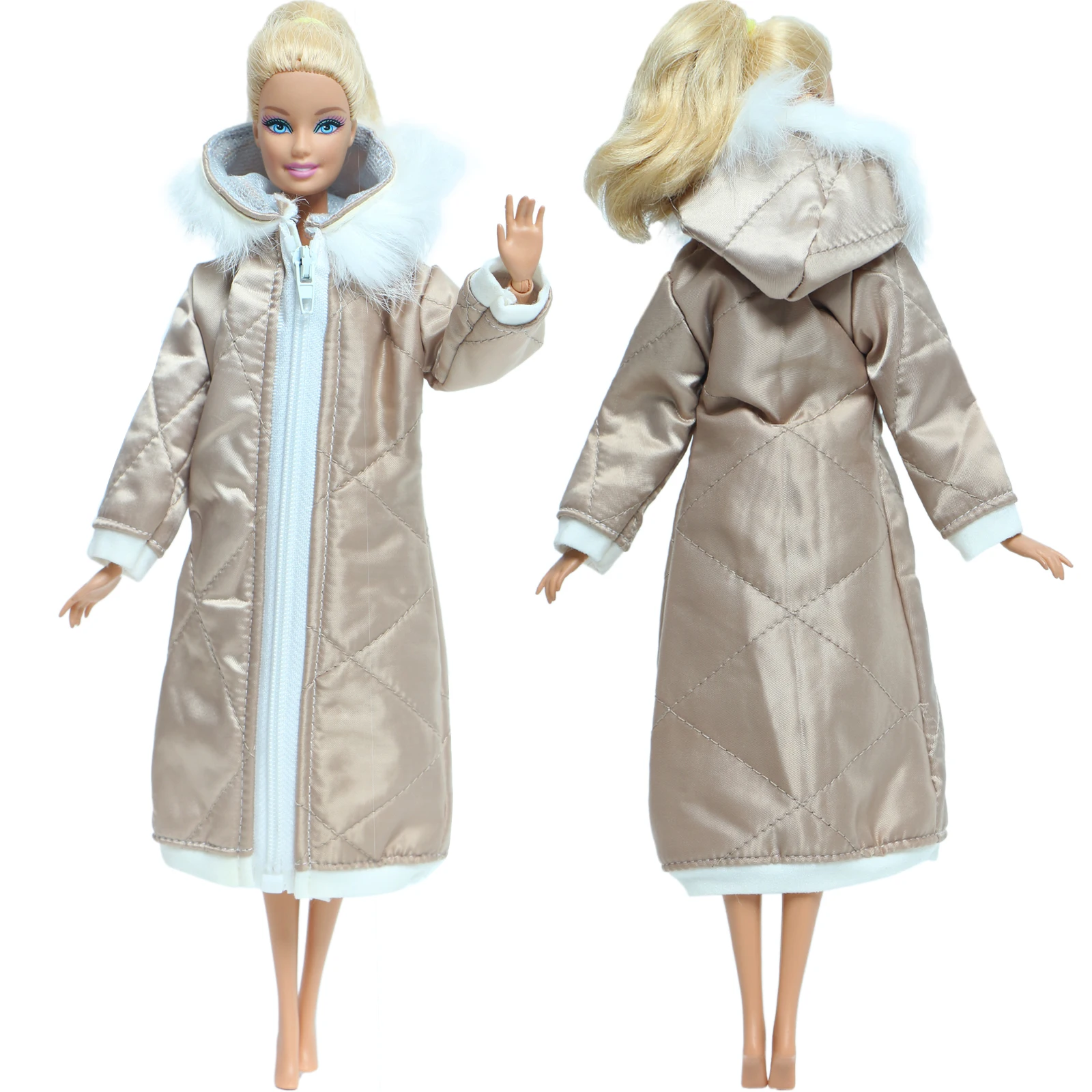 High Quality Pretty Long Coat Cotton Dress Skirt Winter Wear Warm Clothes for Barbie Doll 1/6 Jacket Accessories Kids DIY Toys | Игрушки и