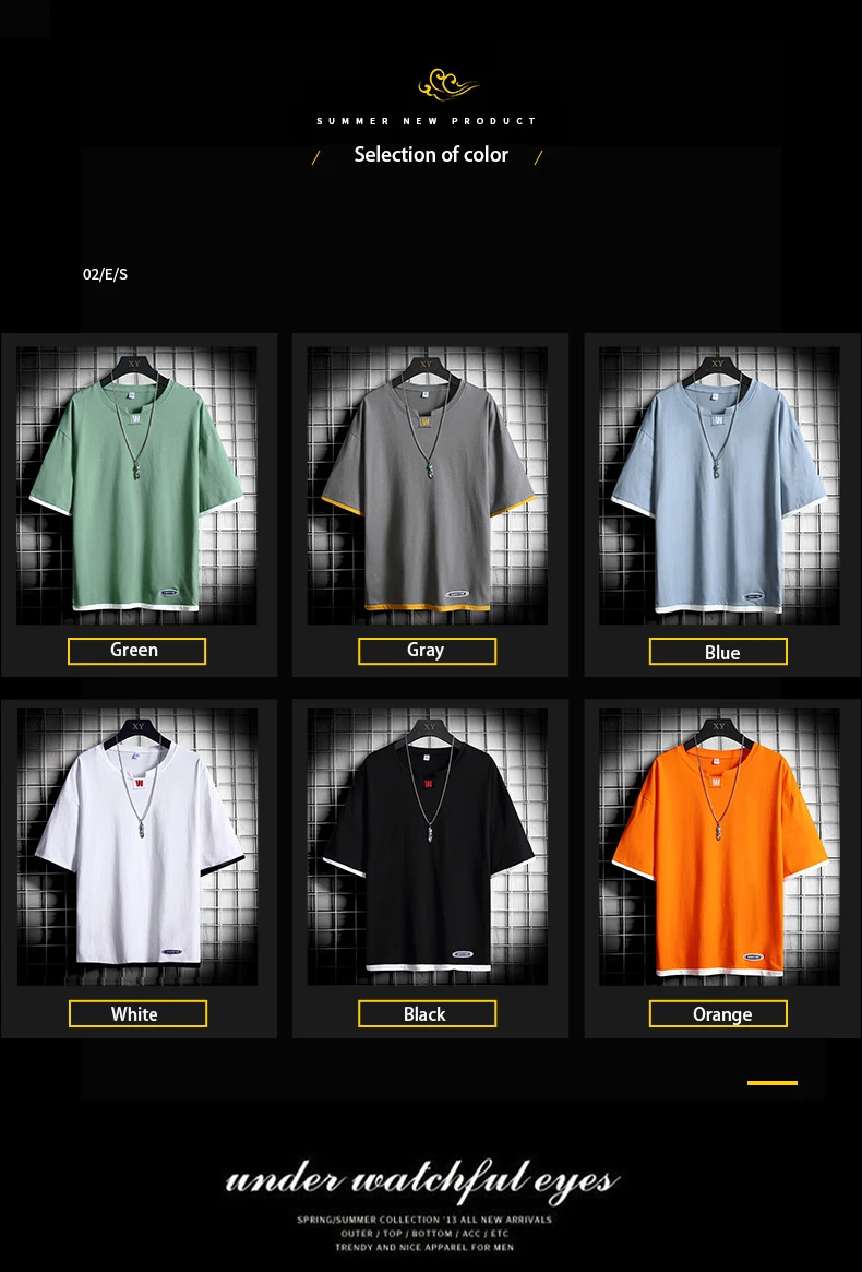 

Brand New Pure Color tee shirt homme de marque spotify premium,100% Cotton vintage clothes men's clothing.
